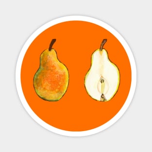 Pear and cut pear Magnet